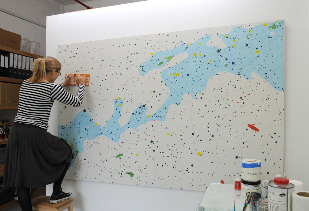 Artist Alison Turnbull in her studio