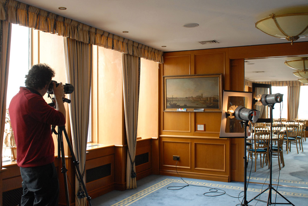 Photographing in Lord Mayor's Chamber, Westminster City Hall