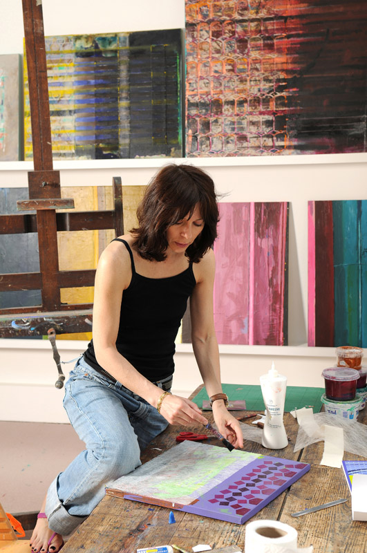 Artist Jane Price in her studio